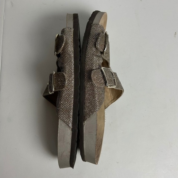 White‎ Mountain Footbeds Sparkly Glitter Double Buckle Slide Sandals size 10 - Picture 7 of 10